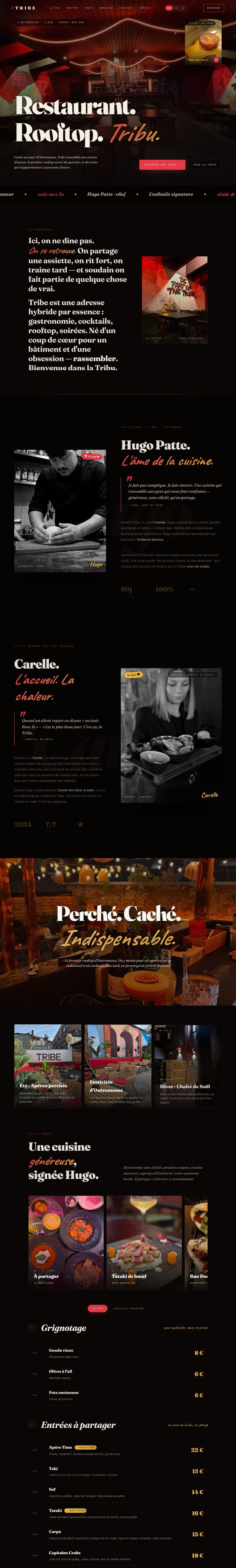Nouveau site du restaurant Tribe par Forge Studio